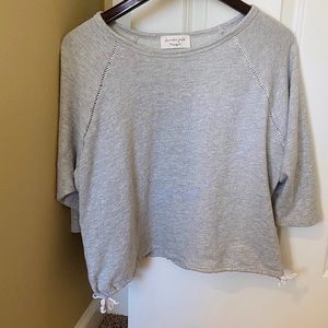 Gray cropped sweater with side ties